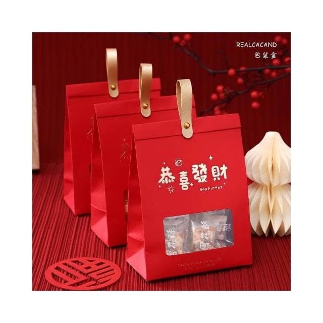 嚴選～台灣現貨 聖誕/新年（新款）日式開窗手提自立袋 日式開窗包裝袋 禮品包裝 婚禮小物盒 餅乾包裝盒 送客禮盒 禮物盒
