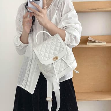 【LEEHER】後背包/背包女/女生背包/小背包/通勤包/尼龍包/翻蓋式背包/休閒背包/百搭/雙肩包/菱格包/小香風/生日禮物