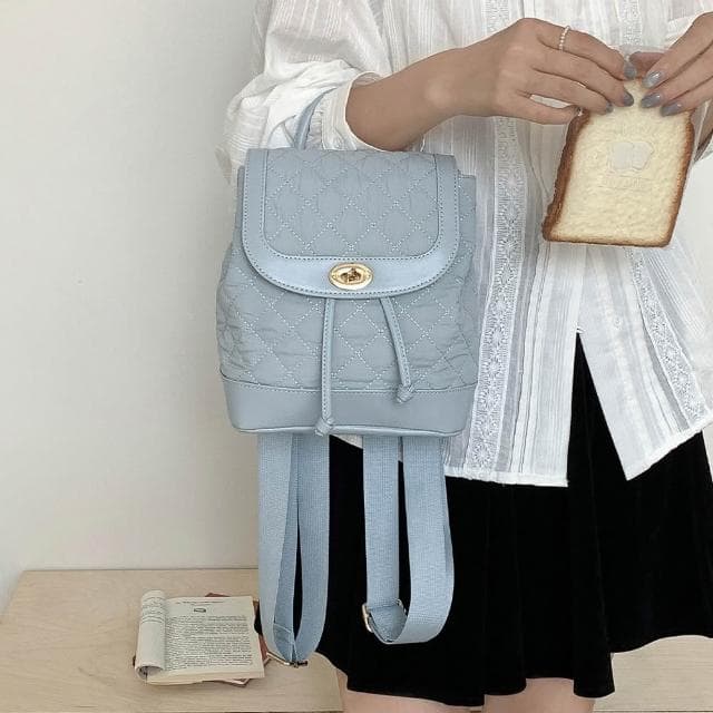 【LEEHER】後背包/背包女/女生背包/小背包/通勤包/尼龍包/翻蓋式背包/休閒背包/百搭/雙肩包/菱格包/小香風/生日禮物