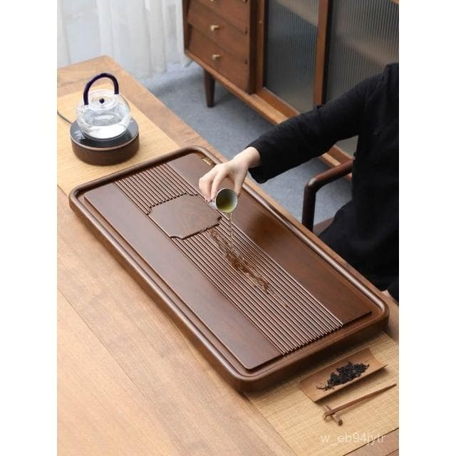 茶盤 實木茶盤 茶託 泡茶盤 茶具 茶臺 茶具組 傢用茶盤 整塊實木茶盤排水辦公室茶海傢用簡易功夫茶臺花梨黑檀電木款
