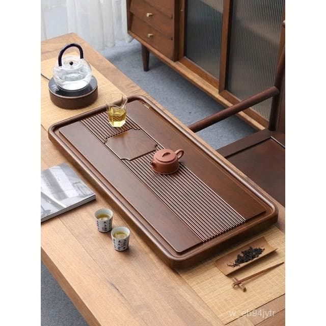 茶盤 實木茶盤 茶託 泡茶盤 茶具 茶臺 茶具組 傢用茶盤 整塊實木茶盤排水辦公室茶海傢用簡易功夫茶臺花梨黑檀電木款