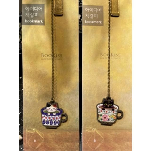 【德德小品集】韓國 書籤 萌貓系列 彩繪貓咪 茶杯 吊飾 花貓 斑點貓 黑貓 玫瑰貓 簍空 金屬 高級質感 貓貓 貓奴生日禮物 禮物