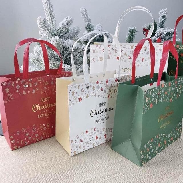 手提收納紙袋 (禮物袋 禮品袋 手提袋 紙袋 收納袋 提袋 折疊 多尺寸 購物袋 耶誕禮物 聖誕節 聖誕頌歌)