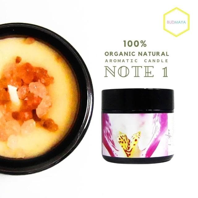 【BUDMAYA】有機香氛蠟燭 NOTE 1 2OZ 薰衣草花香放鬆｜喜馬拉雅山玫瑰鹽 100%天然有機 居家香氛spa婚禮佈置 融蠟燈