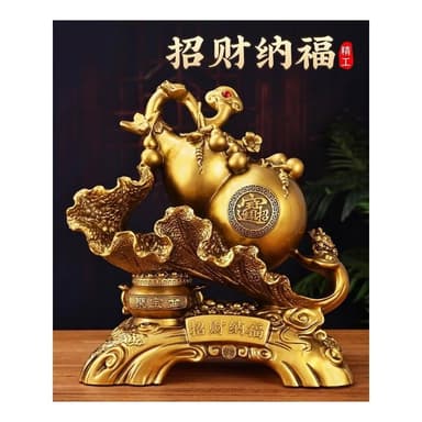 招財納福白菜葫蘆擺件聚寶盆客廳玄關電視櫃裝飾喬遷新居開業禮物