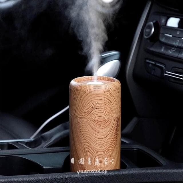 創意款木紋加濕器 薰香機 香薰機 擴香機 精油噴霧器 芳香噴霧機 香薰空氣 跑馬夜燈霧化加濕器