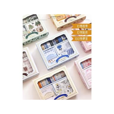 【德德小品集】紙膠帶禮盒 元氣滿滿系列 生日禮物  咕卡 手帳素材禮盒 套裝 送女友 送閨蜜 可愛  少女心 精美 聖誕節禮物