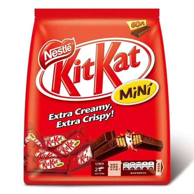 【Nestle 雀巢】KitKat 奇巧 迷你威化巧克力 家庭號 16.7公克 X 60條/包 X 2包入 巧克力棒 巧克力餅乾