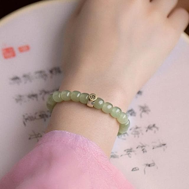 【LEESA】和田玉手串\和田玉桶珠\本命佛\青海老料\手鍊\手珠\佛珠 玉珠手串\玉手鍊\平安手鍊\送媽媽