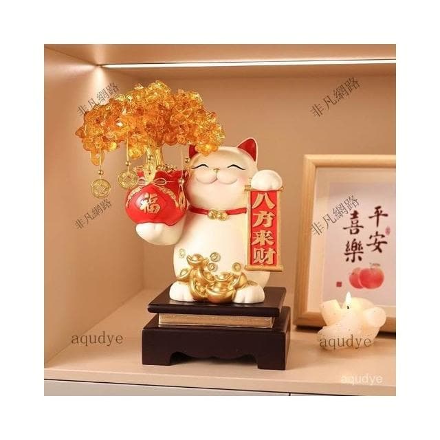 招財貓 黃水晶 發財樹 聚寶盆 玄關擺飾 發財樹 搖錢樹 招財擺飾 開幕送禮 入昔禮物