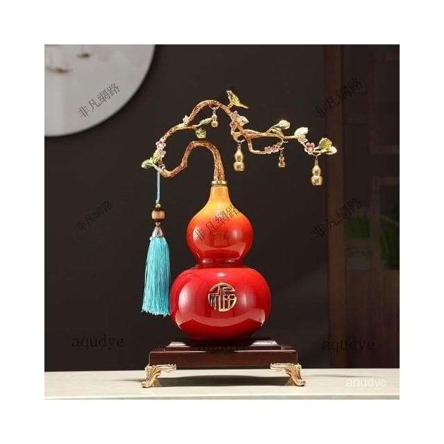 陶瓷葫蘆擺件 招財擺飾 風水擺飾  福祿如意擺件 傢居擺設 創意居傢 公司擺件 招財 納福 開幕送禮 入厝禮物