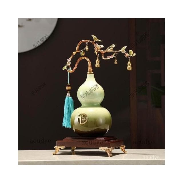 陶瓷葫蘆擺件 招財擺飾 風水擺飾  福祿如意擺件 傢居擺設 創意居傢 公司擺件 招財 納福 開幕送禮 入厝禮物