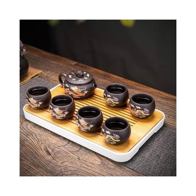 🔥🔥紫砂遇熱變色茶杯 龍鳳呈祥 紫砂壺家用 茶壺 茶具 功夫西施茶具套裝  手工茶器 西施壺鳳鳴 中式茶壺PW
