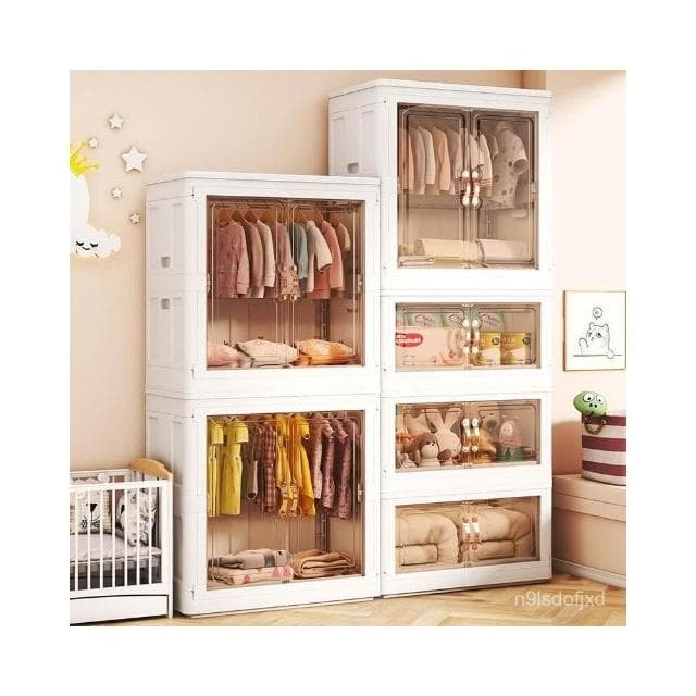 高品質 寶寶衣櫃 嬰兒收納櫃 兒童小衣櫥 衣服整理塑料衣櫃 傢用簡易儲物組閤衣櫃