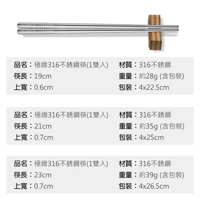 【PERFECT 理想】極緻316不鏽鋼筷23cm五雙不鏽鋼餐具台灣製造╴Leidea樂德兒
