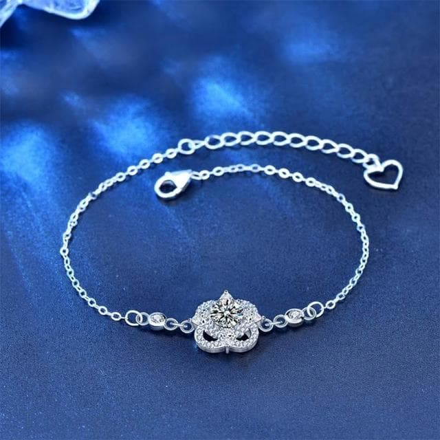 【LEESA】手鏈\高級飾品\女手環\小禮物\S925\莫桑石手鍊\手飾\女生禮物\情人節禮物\鈍銀手鏈\女生手鏈