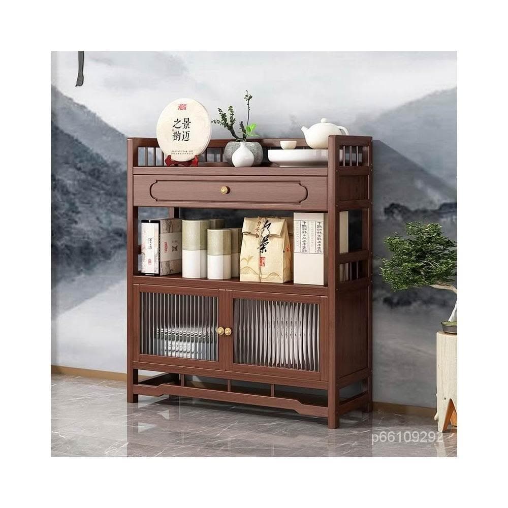 茶水櫃辦公室茶葉櫃子置物架客廳泡茶臺桌邊櫃茶室茶具收納儲物櫃