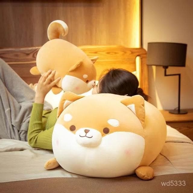 可愛柴犬抱枕超軟狗狗毛絨玩具睡覺床上柯基玩偶公仔男女生日禮物