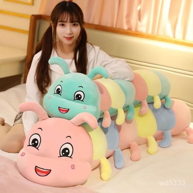 可愛毛毛蟲毛絨抱枕公仔長條枕女生夾腿睡覺必備玩偶送女友禮物