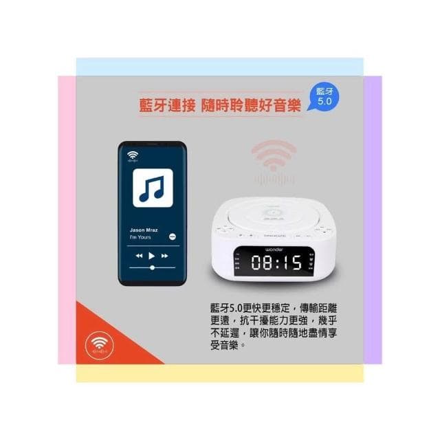 【WONDER 旺德】WONDER 旺德 藍牙10W無線充 CD/MP3/USB立體聲音響 WS-B035U
