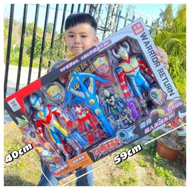 送禮推薦 大號奧特曼玩具 奧特曼手辦 玩具 百變超人變身器男孩兒童怪獸迪伽賽羅泰羅人偶奧特玩具禮盒