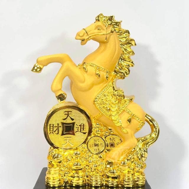 【御古齋】絨沙金 精雕 招財寶馬 馬到成功 天天進財 招財進寶 開運擺件 店面居家 裝飾擺設 送禮首選 0617