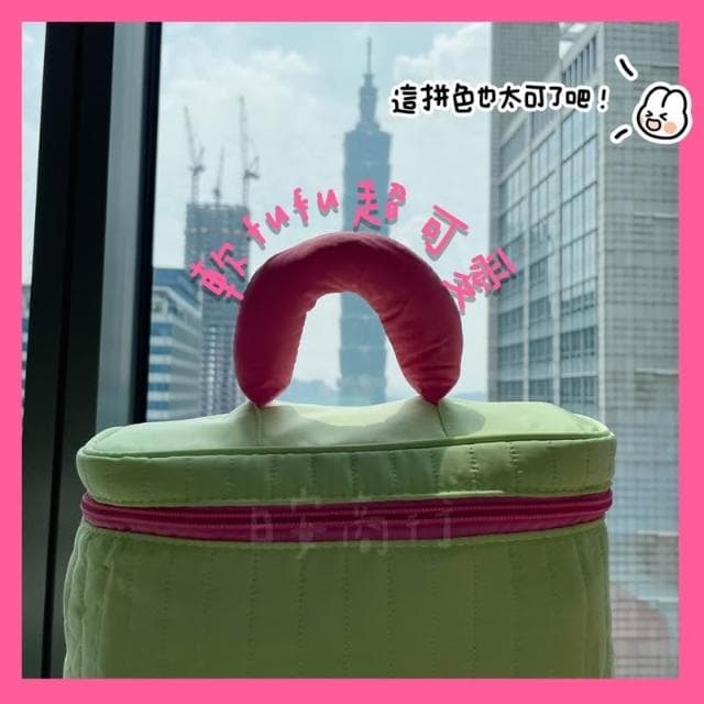 【日安商行🔆台灣現貨】大容量手提化妝包 旅行化妝包 韓系撞色洗漱包 化妝品收納 便攜化妝袋箱 保養品收納 收納包 盥洗