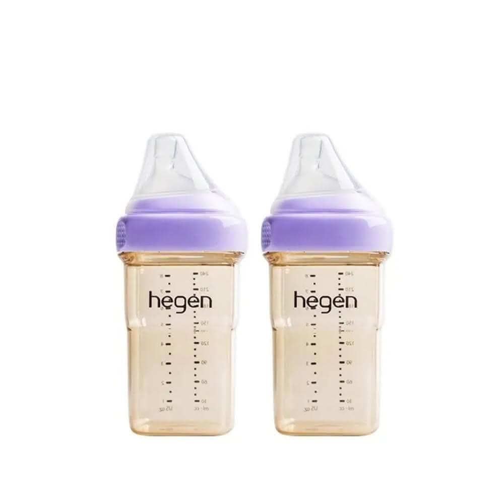 【hegen】金色奇蹟PPSU多功能方圓型寬口奶瓶 240ml 雙瓶組不含塑化劑/不含雙酚A/不含甲醛