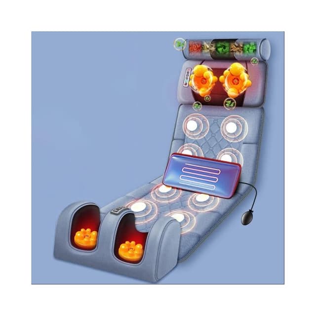 台灣現貨速發 隔日達 多功能按摩墊 電動按摩器 電動按摩墊 按摩床墊 升級30個按摩頭 頸椎腰背腿足部 家用躺靠椅墊 長輩禮物