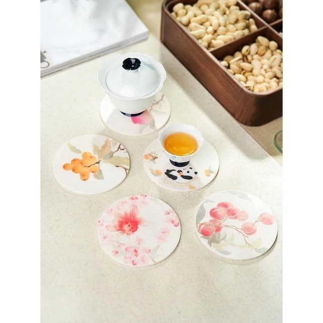 柿柿如意毛氈杯墊幹泡壺承墊片隔熱防燙吸水養壺墊茶道功夫茶具