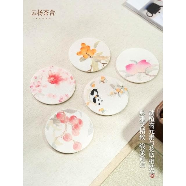 柿柿如意毛氈杯墊幹泡壺承墊片隔熱防燙吸水養壺墊茶道功夫茶具