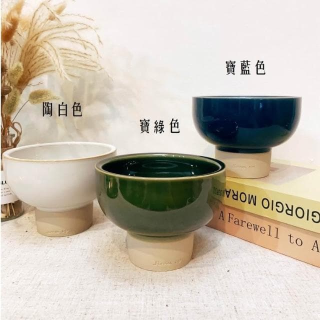 陶盆  缽感造型高腳陶盆 陶器 花器 花盆 盆器 花器 植物 植栽 塊根 仙人掌 觀葉 陶燒 居家布置
