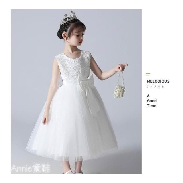 ❤️Annie❤️現貨快速出貨 / 女童畢業洋裝 夢幻禮服 白色背心洋裝 童裝 女童公主裙 婚禮花童禮服 演出服 表演服