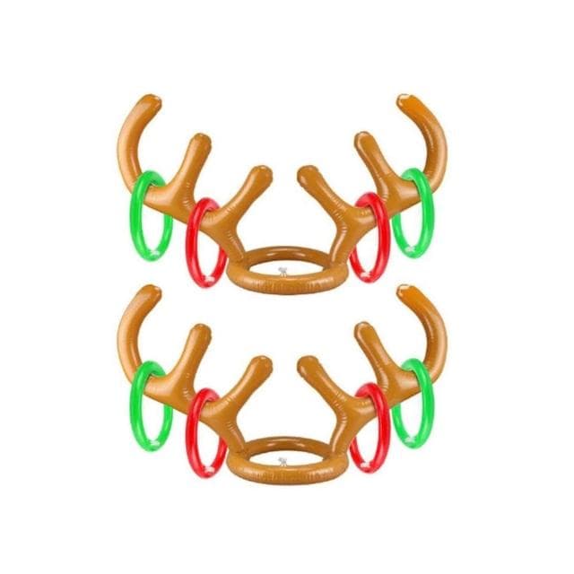 12H快速出貨 (氣球快易送)  新年 充氣麋鹿角 春節遊戲 充氣鹿角帽 兒童玩具 親子遊戲 桌遊 聖誕禮物  玩具