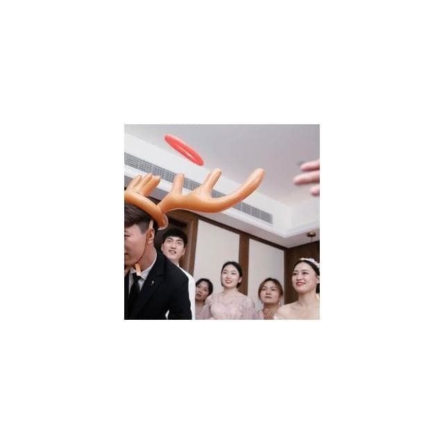 12H快速出貨 (氣球快易送)  新年 充氣麋鹿角 春節遊戲 充氣鹿角帽 兒童玩具 親子遊戲 桌遊 聖誕禮物  玩具