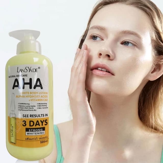 LANSYADE 身體乳液 AHA 維他命C 透亮乳液 保濕 保養品 身體乳 乳液 緊緻肌膚 500ml KBT243