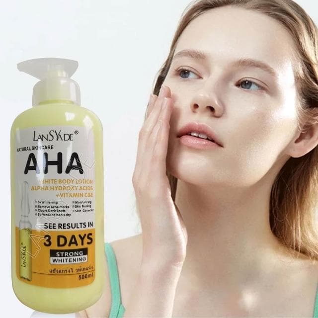 LANSYADE 身體乳液 AHA 維他命C 透亮乳液 保濕 保養品 身體乳 乳液 緊緻肌膚 500ml KBT243