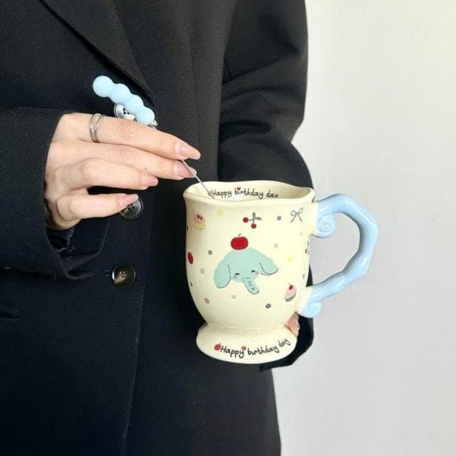 漫生活ins小象馬克杯高顔值杯子陶瓷情侶水杯女生生日禮物伴手禮品