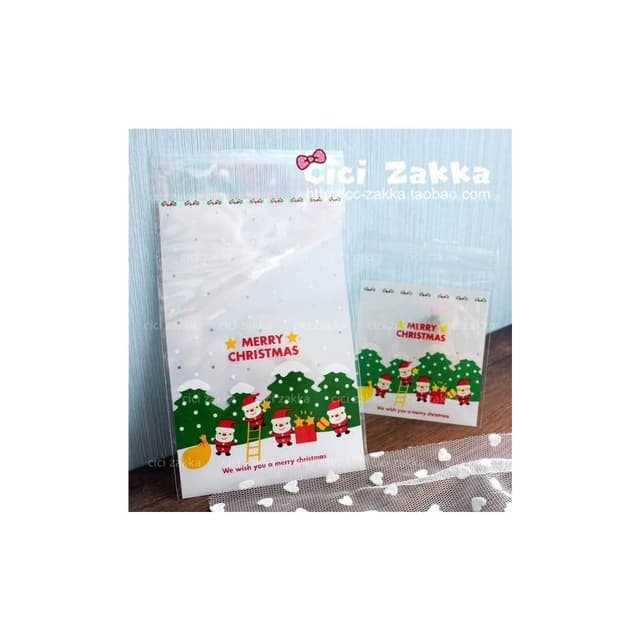 嚴選SHOP 95入 4個聖誕老人送禮物 自黏袋 OPP袋 包裝袋 餅乾袋 糖果袋 封口袋 聖誕禮物袋 X051