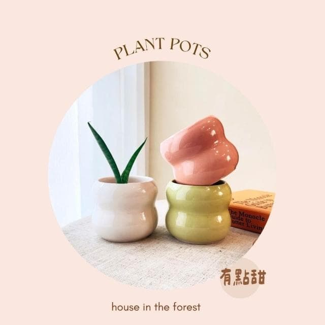 陶盆 糖果色陶盆 植物專用 居家軟裝佈置 桌面陶藝小花盆 辦公室綠蘿小盆栽 ins風花盆