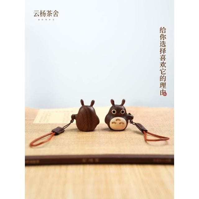 小龍貓掛件實木包包鑰匙扣可愛裝飾情侶送禮宮崎駿動漫飾品禮物