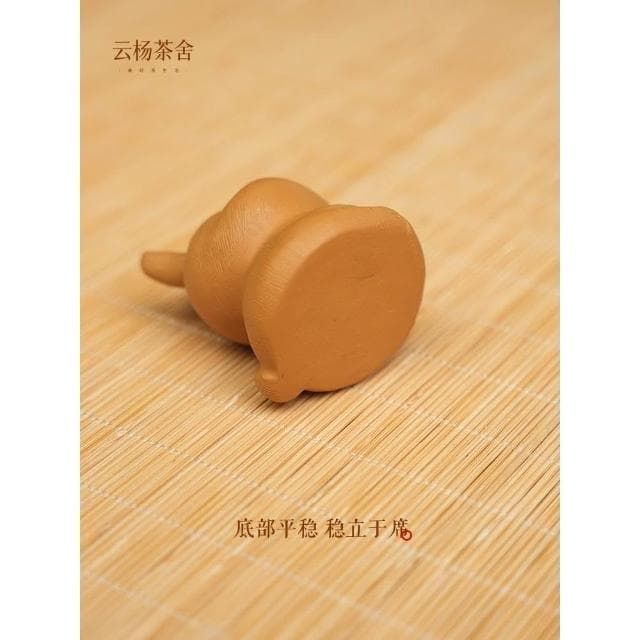 黃段泥發財兔紫砂茶寵可養茶盤茶桌生肖小擺件茶具配件茶玩迷你