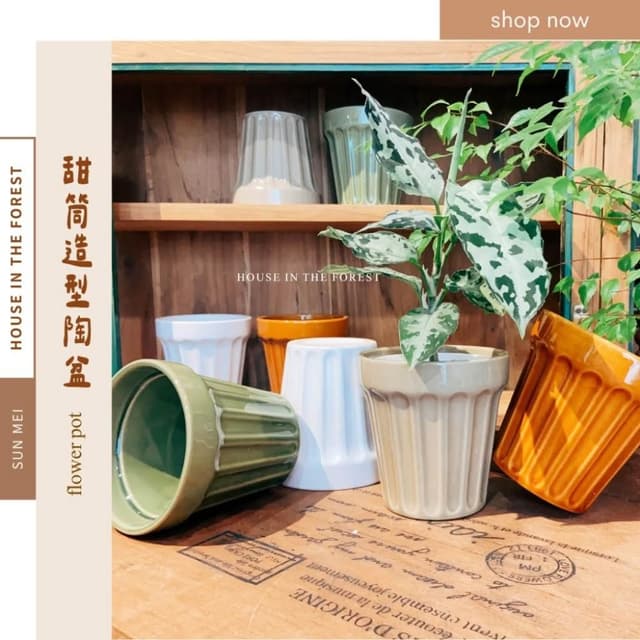 陶盆 甜筒造型陶盆 莫蘭迪色系 花盆 花器 陶盆 花架 花瓶 觀葉植物 多肉植物 植栽 植物