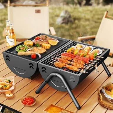 多功能摺疊燒烤爐 黑色/白色 (附烤盤/烤網) 烤肉爐 烤肉架 BBQ 露營 中秋節