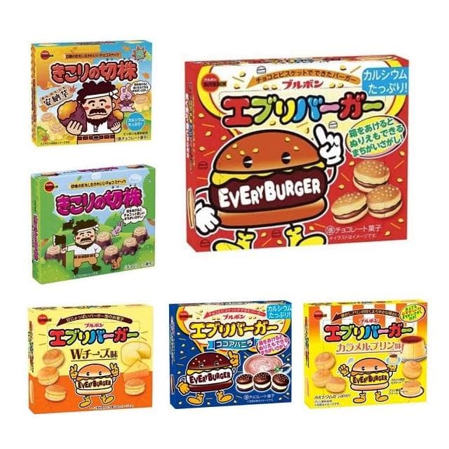 【Bourbon 北日本】+爆買日本+ (特價) 漢堡/樹根造型可可餅乾 小漢堡 樹木 安納芋 香草可可 起司 焦糖布丁