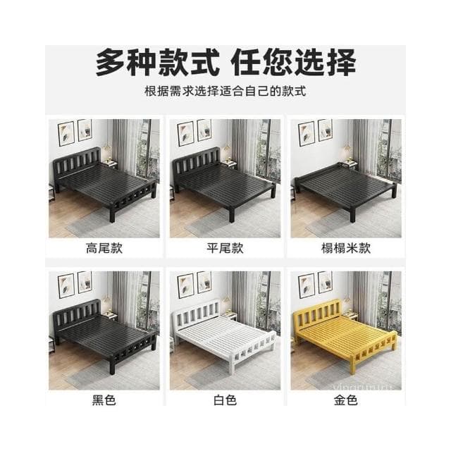 免運🚚全臺可上門安裝 升級加厚 鐵藝床架 雙人床架家用1.5米 加厚加固鐵床單人雙人不銹鋼床1.8出租房鐵架床