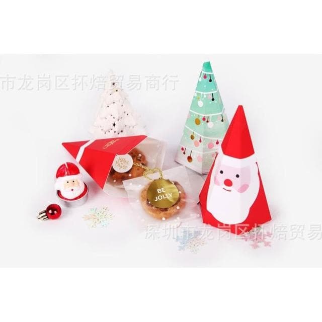 嚴選SHOP 聖誕節三角錐盒 聖誕包裝盒 聖誕節紙盒 聖誕盒 紙盒 聖誕禮物盒 聖誕包裝 聖誕節餅乾糖果盒 X097