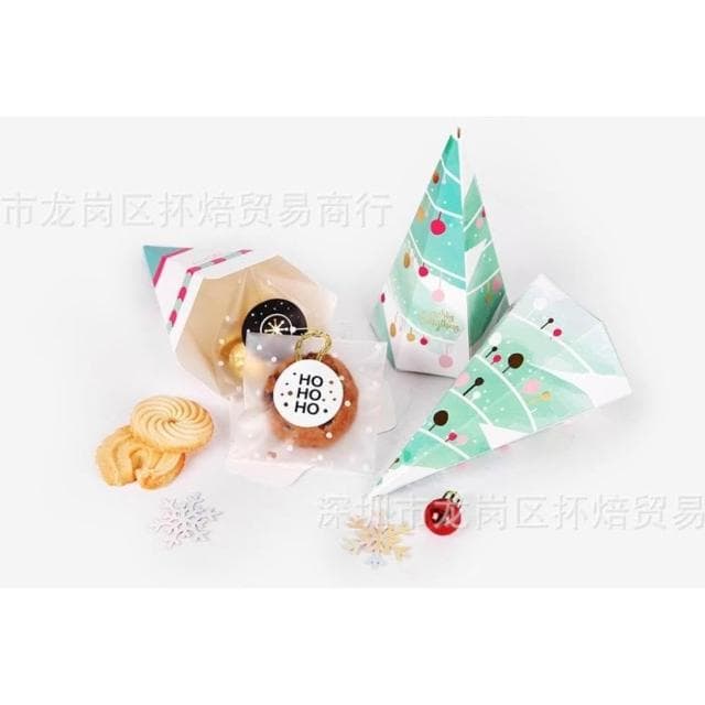 嚴選SHOP 聖誕節三角錐盒 聖誕包裝盒 聖誕節紙盒 聖誕盒 紙盒 聖誕禮物盒 聖誕包裝 聖誕節餅乾糖果盒 X097