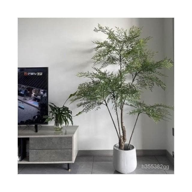 熱銷 可開發票 北歐ins風仿真南天竹植物盆栽仿真綠植大型室內客廳綠植落地裝飾