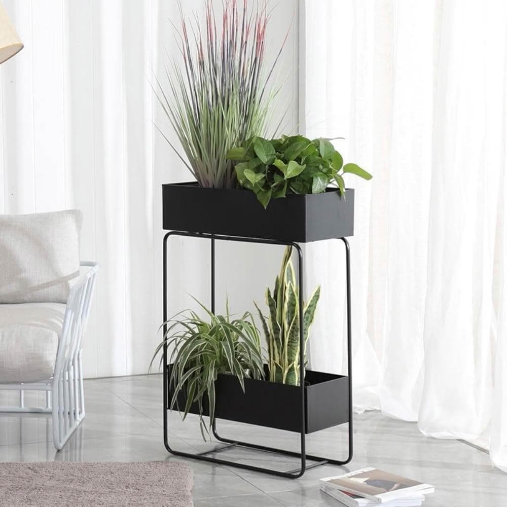 鐵藝花架 鐵藝綠植花架 多層室內綠蘿置物架 客廳走廊盆栽 簡約多肉植物花器 落地陽臺大花盆架